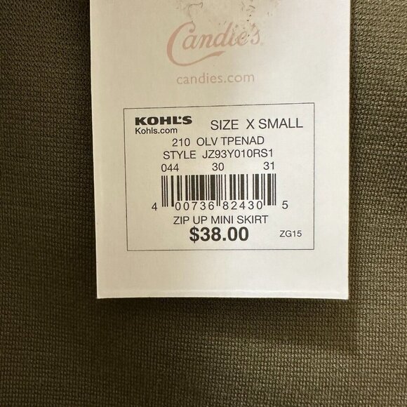 2/$30 Candies Mini Skirt Womens Size XS Green Y2K 90s Grunge Punk Stretch NWT - Picture 7 of 10